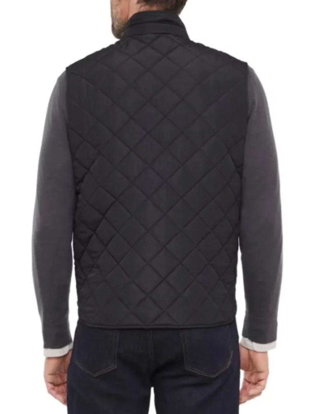 NWT Banana Republic Men's Quilted Full Zip Vest, Black